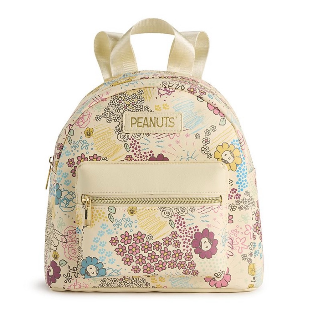 Peanuts Snoopy Cottage Floral Spring Cream Floral Backpack